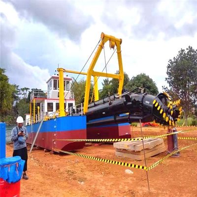 16 ιντσών Αμμοτριβή κόπτης Suction Dredger με 70kw κόπτης δύναμη κεφαλή και άγκυρο ραβδί