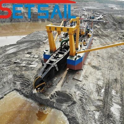 500-5000m Απόσταση εκφόρτωσης Διαδικασία Λίμνη Λάσπης Σκόπτης Suction Silt Dredger για την άμμο του ποταμού