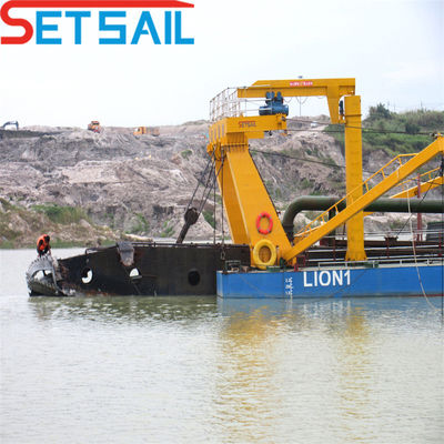 6 ιντσών στερεή αντλία κόπτης Suction Dredger με 450m3 ροή νερού και 3,2 μέτρα συνολικό πλάτος