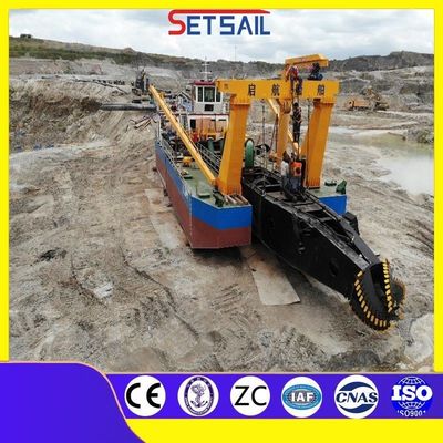 Μίνι ποτάμι Jet Suction Sand Pump Ship Dredger με ισχύ ντίζελ 110kw-2000kw