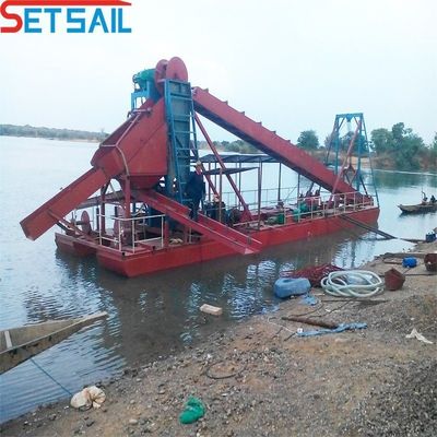 5.5kw-50kw Drum Screen Motor Chain Bucket River Mining Gold Dredger για το όφελος σας