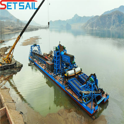 5.5kw-50kw Drum Screen Motor Chain Bucket River Mining Gold Dredger για το όφελος σας