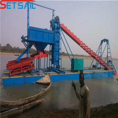1.4m*1.2m-2.6m*1.2m Μέγεθος τύμπανο οθόνης Bucket Mining Dredger για την εξόρυξη χρυσού ποταμού