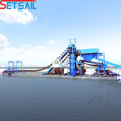 1.4m*1.2m-2.6m*1.2m Μέγεθος τύμπανο οθόνης Bucket Mining Dredger για την εξόρυξη χρυσού ποταμού