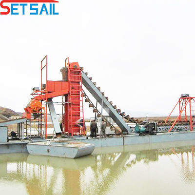 1.4m*1.2m-2.6m*1.2m Μέγεθος τύμπανο οθόνης Bucket Mining Dredger για την εξόρυξη χρυσού ποταμού