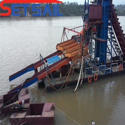 Αλυσίδα Bucket River Χρυσό και Διαμαντένια Γεραστή με 7.5-15kw Drum Screen Motor ισχύος