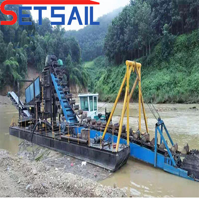 Αλυσίδα Bucket River Χρυσό και Διαμαντένια Γεραστή με 7.5-15kw Drum Screen Motor ισχύος