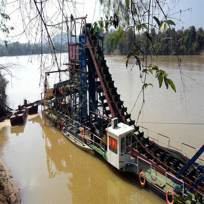 Αλυσίδα Vibrating Chut Chain Bucket River Mining Dredger για χρυσό Βαθμός εκσκαφής 2-30m