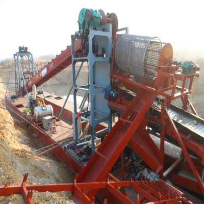 Αλυσίδα Vibrating Chut Chain Bucket River Mining Dredger για χρυσό Βαθμός εκσκαφής 2-30m
