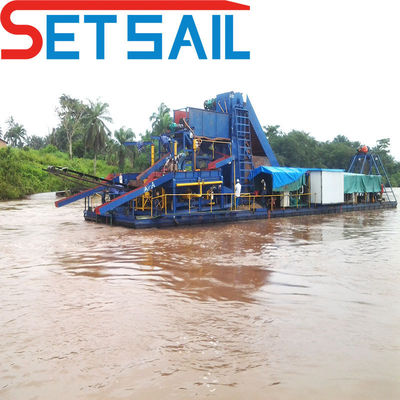 Αλυσίδα Bucket River Sand Gold Dredger για διαμάντια από τη συνολική κατανάλωση καυσίμου 14L-39L