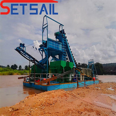 Προσαρμοσμένη Αλυσίδα Bucket River Gold Dredger με μηχανήματα αναστάτωσης Περιλαμβάνεται το κόστος αποστολής