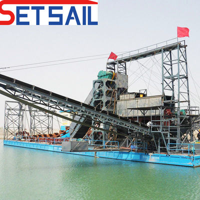 5.5kw-50kw Drum Screen Motor Lake Μηχανήματα εξόρυξης χρυσού και διαμαντιών με αλυσίδα κουβάς CTN