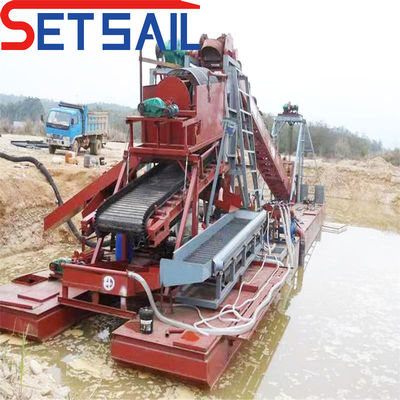 Μηχανή εξόρυξης χρυσού από το Chain Bucket River κατασκευασμένη με συσκευή μετανάστευσης 4kw X 3-10kw X3