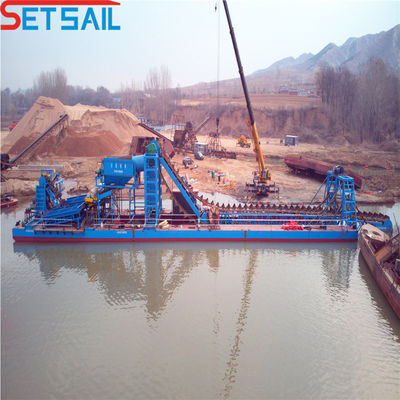1.0m-2m High Chain Bucket Gold Dredger για ομαλή εξόρυξη σε ρηχά νερά