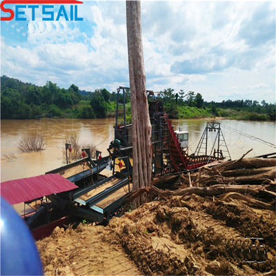 1.0m-2m High Chain Bucket Gold Dredger για ομαλή εξόρυξη σε ρηχά νερά