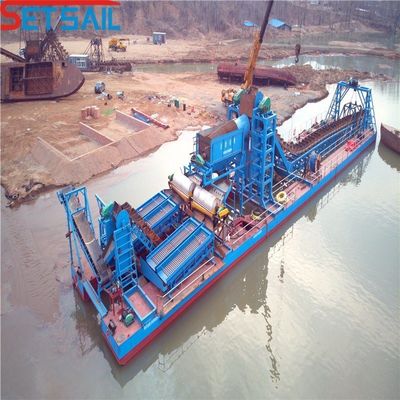 1.0m-2m High Chain Bucket Gold Dredger για ομαλή εξόρυξη σε ρηχά νερά