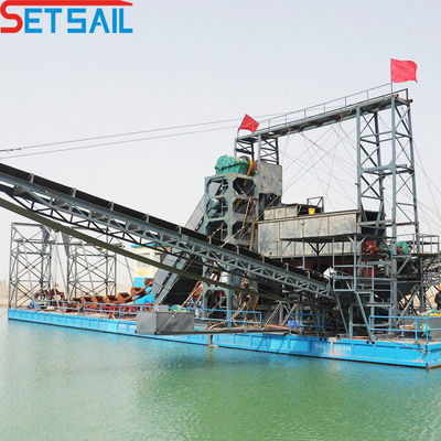 1.0m-2m High Chain Bucket Gold Dredger για ομαλή εξόρυξη σε ρηχά νερά