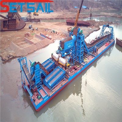 4kw X 3-10kw X3 συσκευή μετανάστευσης αλυσίδα κουβά ποτάμι μηχανήματα εξόρυξης χρυσού με Jigging