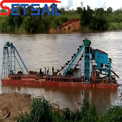 Προσαρμοσμένη Αλυσίδα Bucket River Gold Dredger με Trommel Screen Περιλαμβάνεται το κόστος αποστολής