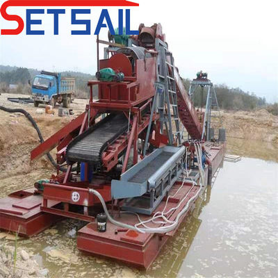 Προσαρμοσμένη Αλυσίδα Bucket River Gold Dredger με Trommel Screen Περιλαμβάνεται το κόστος αποστολής