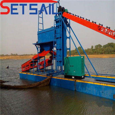 Προσαρμοσμένη Αλυσίδα Bucket River Gold Dredger με Trommel Screen Περιλαμβάνεται το κόστος αποστολής