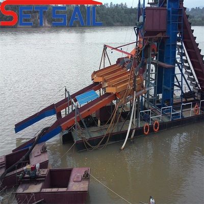 Προσαρμοσμένη Αλυσίδα Bucket River Gold Dredger με Trommel Screen Περιλαμβάνεται το κόστος αποστολής