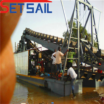 Προσαρμοσμένη Αλυσίδα Bucket River Gold Dredger με Trommel Screen Περιλαμβάνεται το κόστος αποστολής