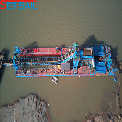Προσαρμοσμένη αλυσίδα απόδοσης Bucket River Gold Dredger με 128-176PCS Chian Ποσότητα