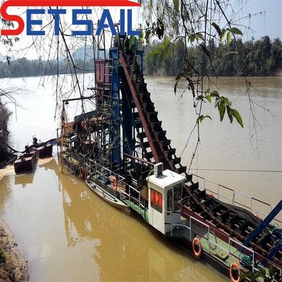 Δείγματα Αλυσίδα ποταμού κουβά εξοπλισμός εξόρυξης χρυσού με κατεργασμό βρύση 37kw-150kw ισχύς