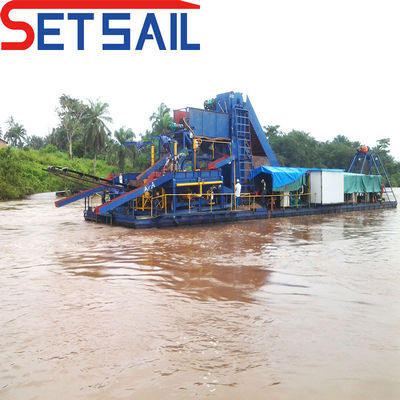 Δύναμη αντλίας ένεσης 7.5kw-50kw Αλυσίδα Bucket River Εξοπλισμός εξόρυξης χρυσού και διαμαντιών