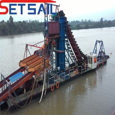 Αλυσίδα Bucket River Χρυσό και διαμάντια εξορυκτικό πλοίο με ανύψωση ισχύος κινητήρα 7.5kw-100kw