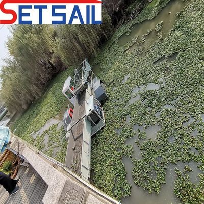 Αυτόματο σύστημα λειτουργίας επιπλέων συλλέκτης ζιζανίων για το κύτος πλάτος 3m-7m καθαρισμός νερού